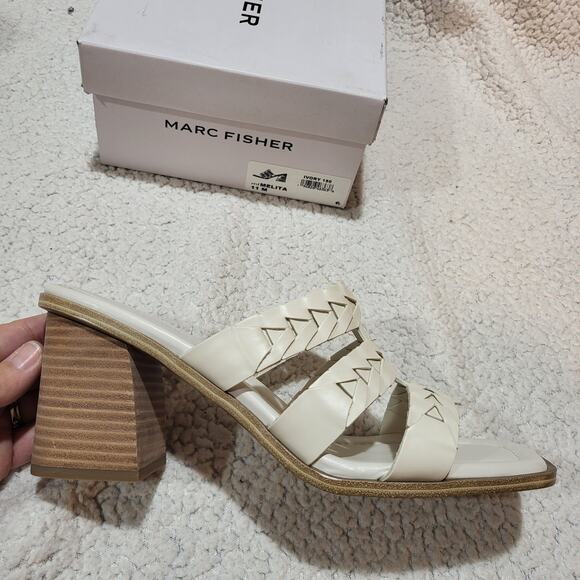 NEW Marc Fisher Women's Melita Heeled Sandal  Chic Cream size11 - Picture 2 of 7